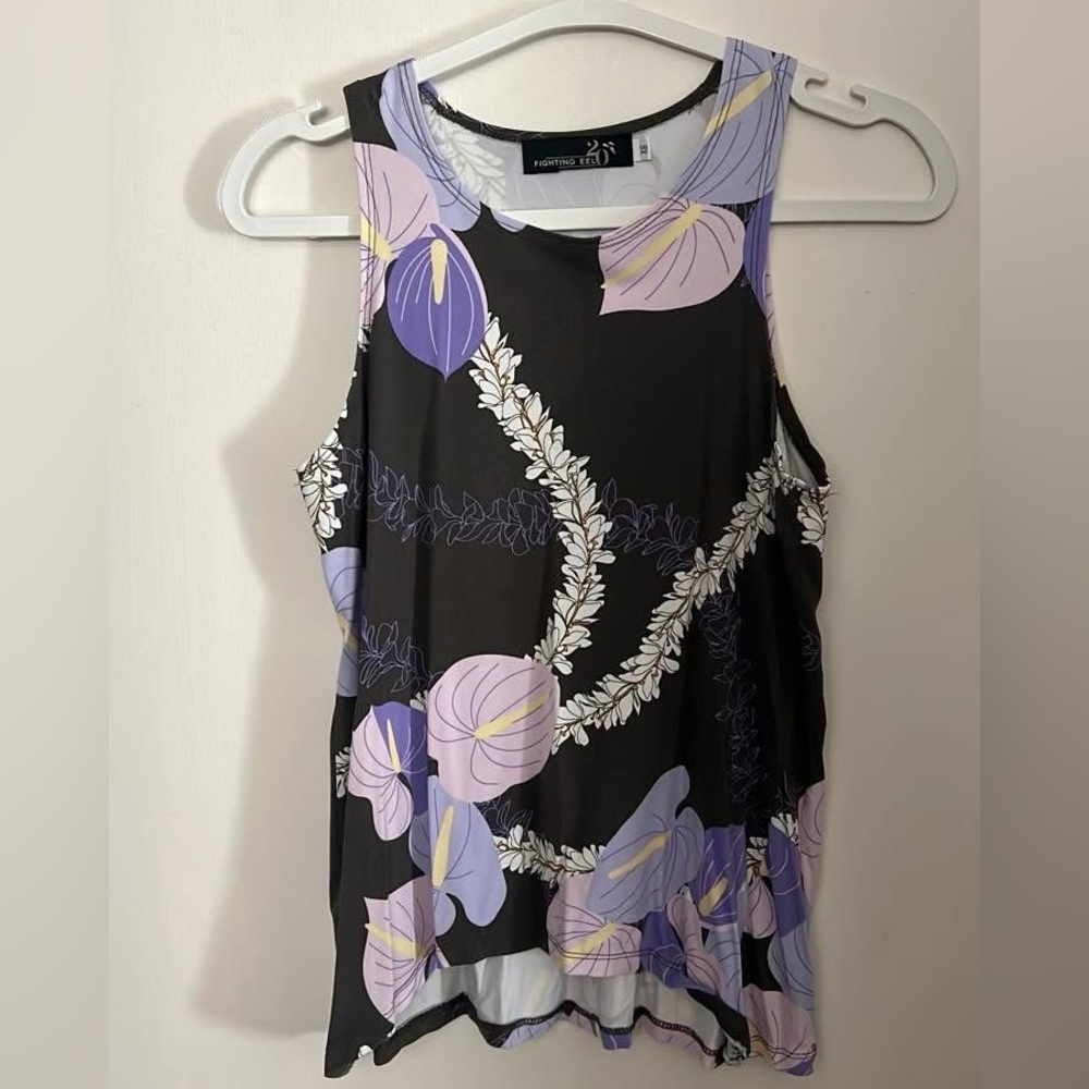Rare Pre-Loved Fighting Eel XS Top Oli Steel Gray Woven Lei